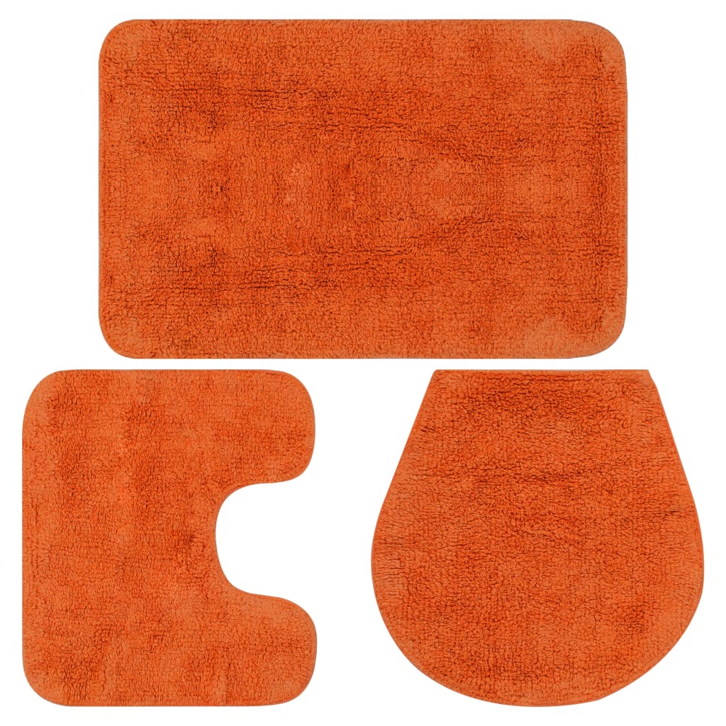 vidaXL Badematten-Set 3-tlg. Stoff Anthrazit