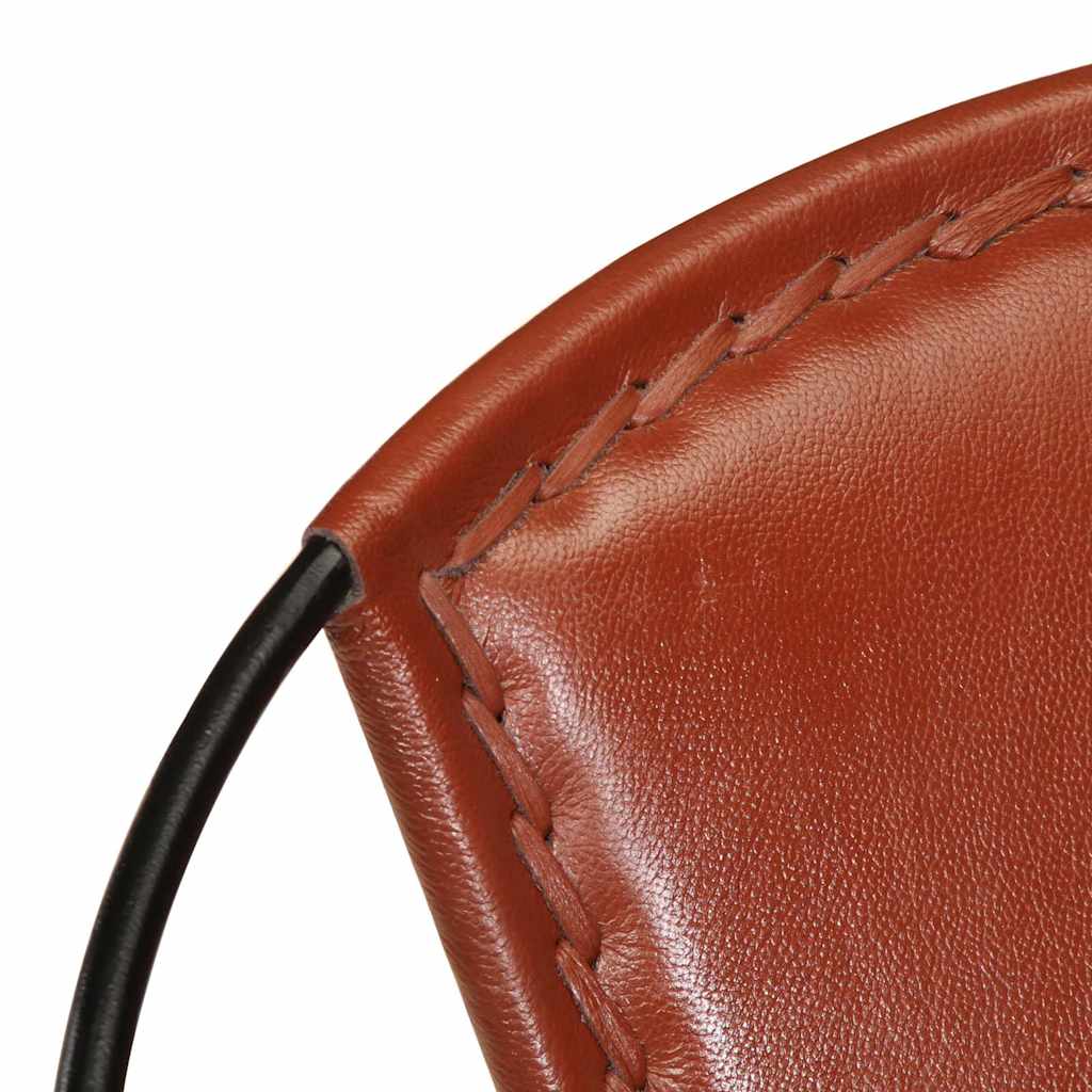 vidaXL Stuhl Braun Echtleder