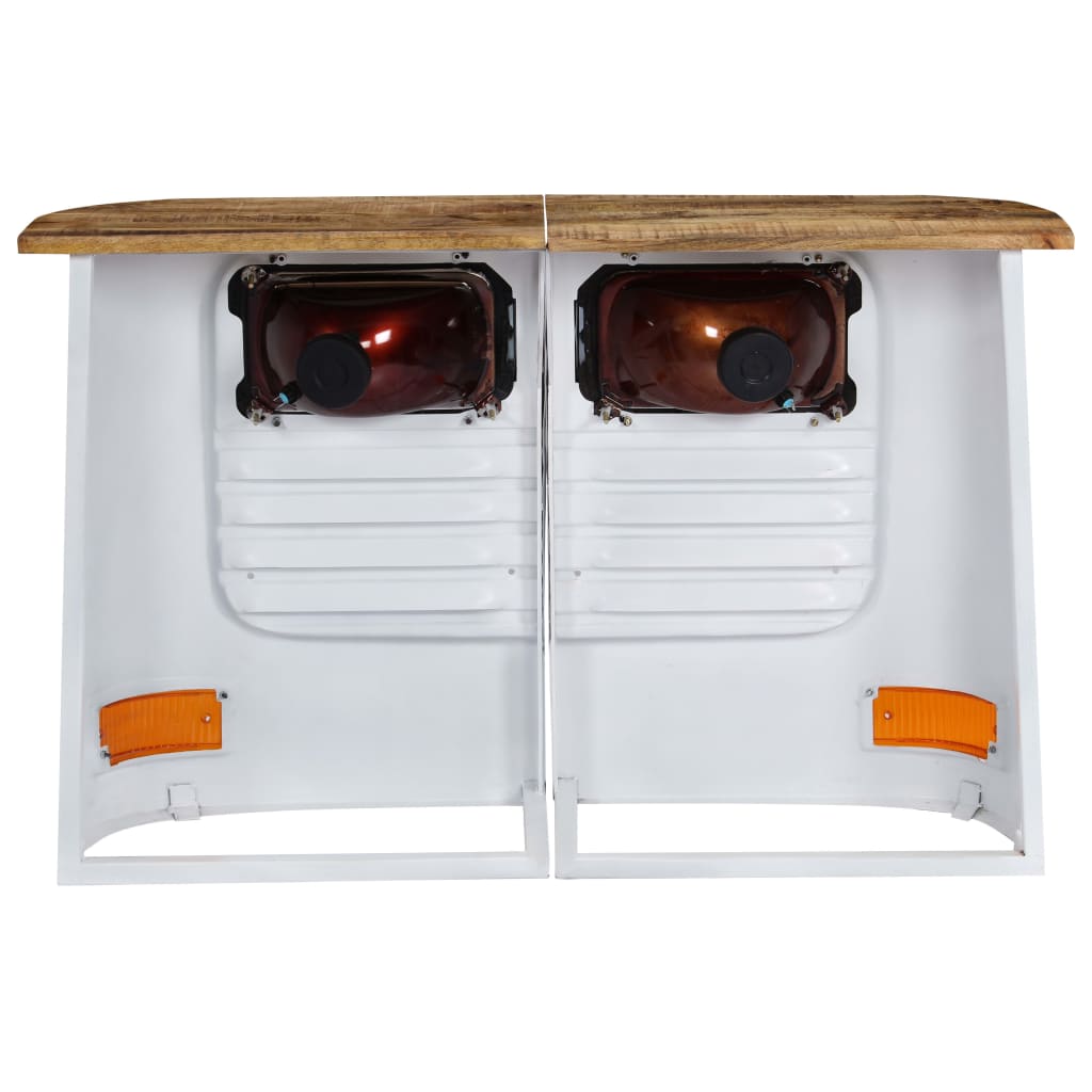 vidaXL LKW-Sideboard Massivholz Mango Weiß