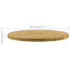 vidaXL Tischplatte Eichenholz Massiv Rund 44 mm 400 mm