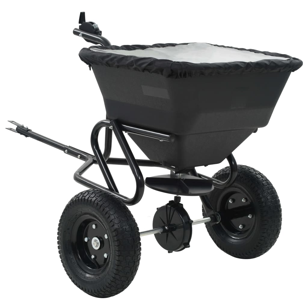 vidaXL Handstreuwagen Salzstreuer zum Ziehen PVC Stahl 125x74x79cm 45L