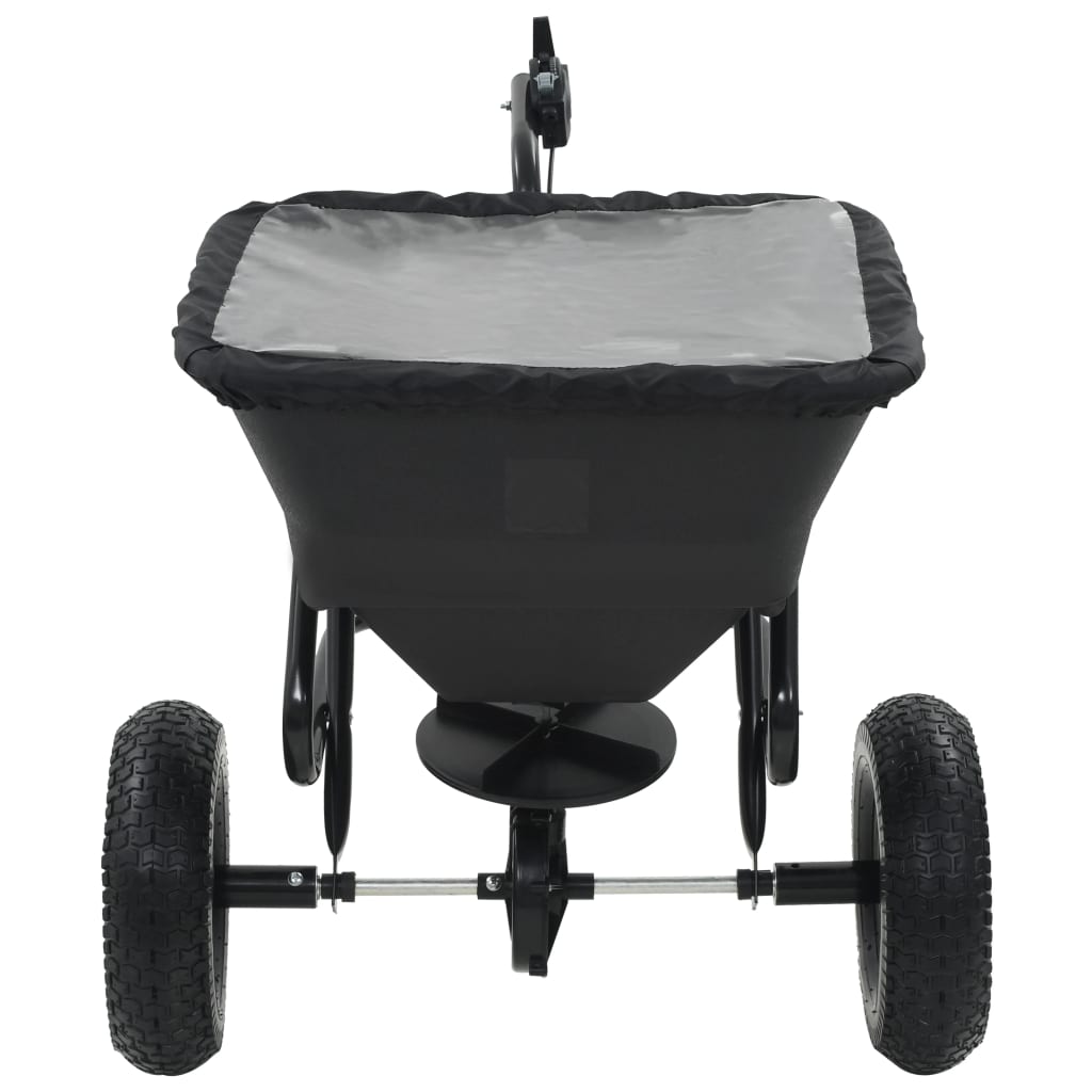 vidaXL Handstreuwagen Salzstreuer zum Ziehen PVC Stahl 125x74x79cm 45L