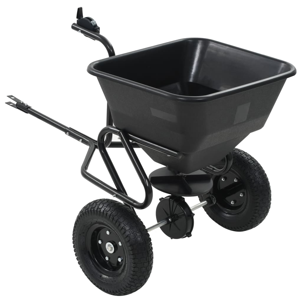 vidaXL Handstreuwagen Salzstreuer zum Ziehen PVC Stahl 125x74x79cm 45L