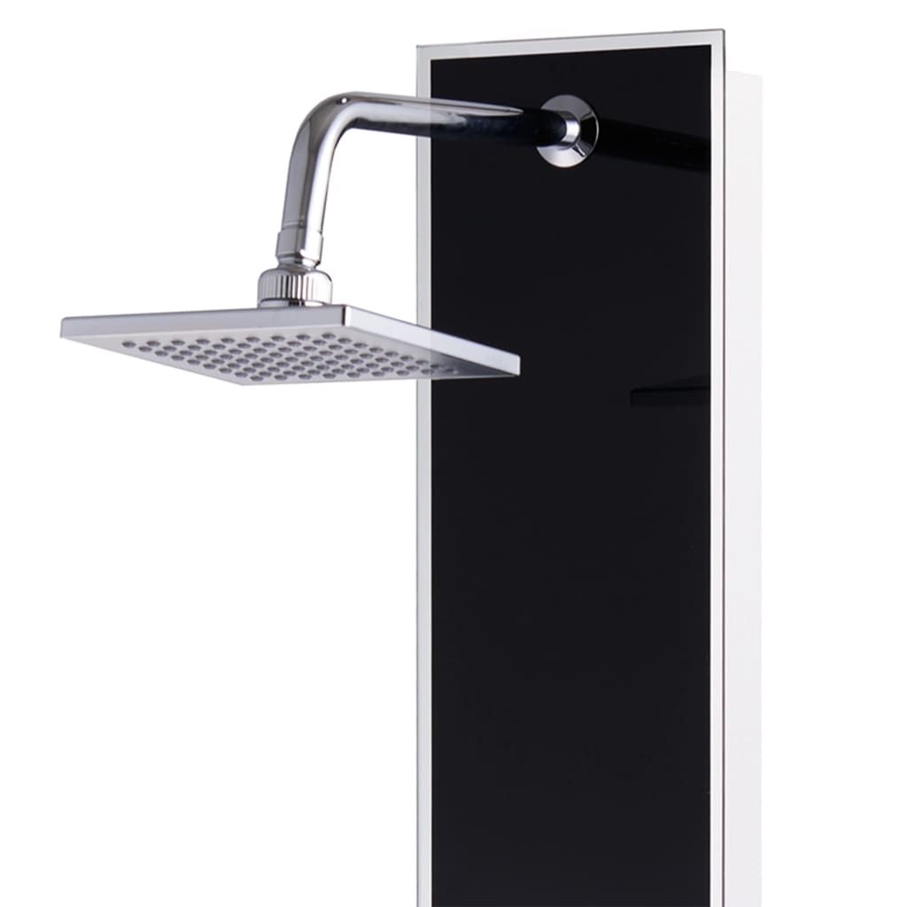 vidaXL Duschpaneel Glas 18×42,1×120 cm Schwarz