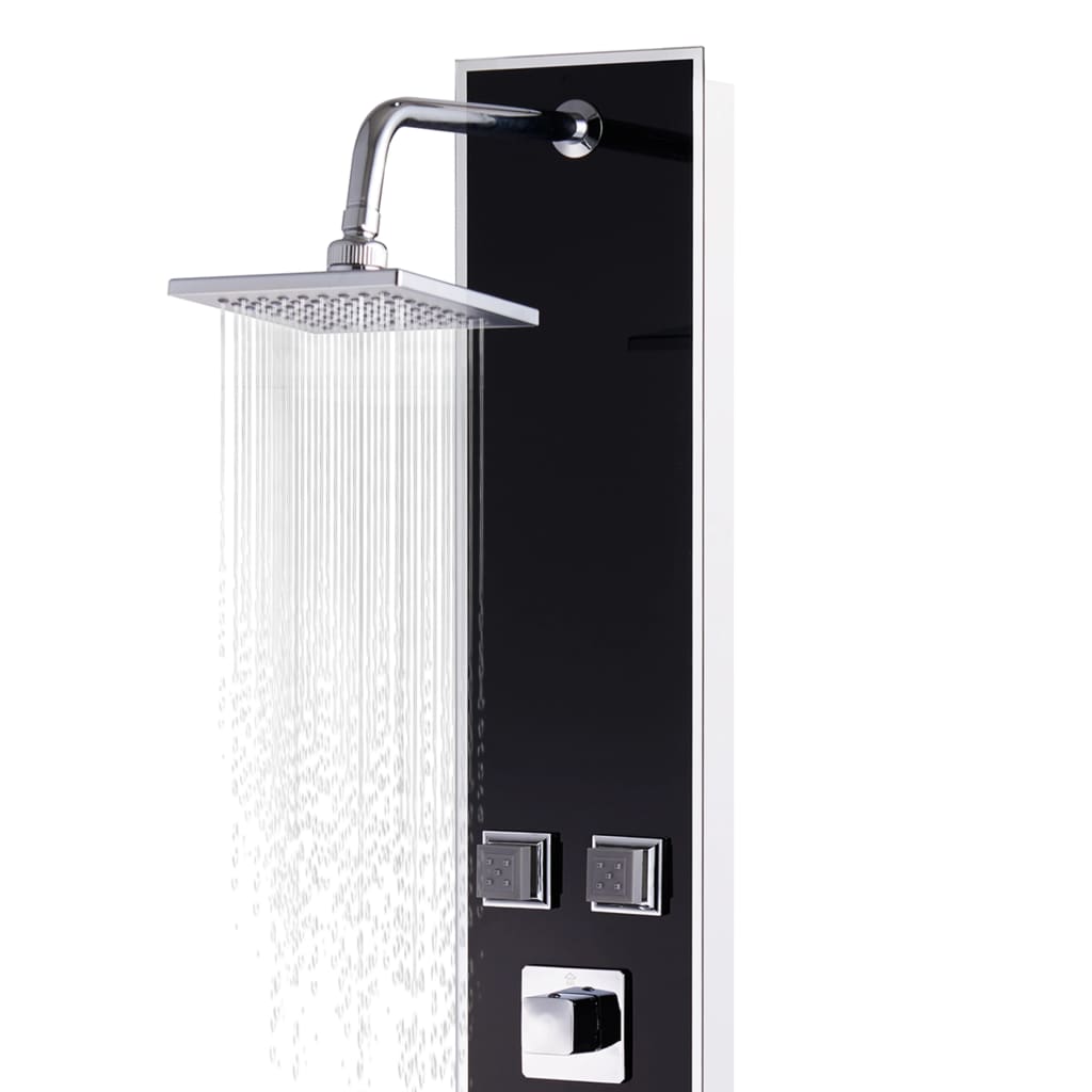 vidaXL Duschpaneel Glas 18×42,1×120 cm Schwarz