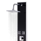 vidaXL Duschpaneel Glas 18×42,1×120 cm Schwarz