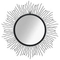 vidaXL Wandspiegel Sonnenform 80 cm Schwarz