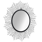vidaXL Wandspiegel Sonnenform 80 cm Schwarz