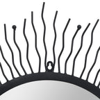 vidaXL Wandspiegel Sonnenform 80 cm Schwarz