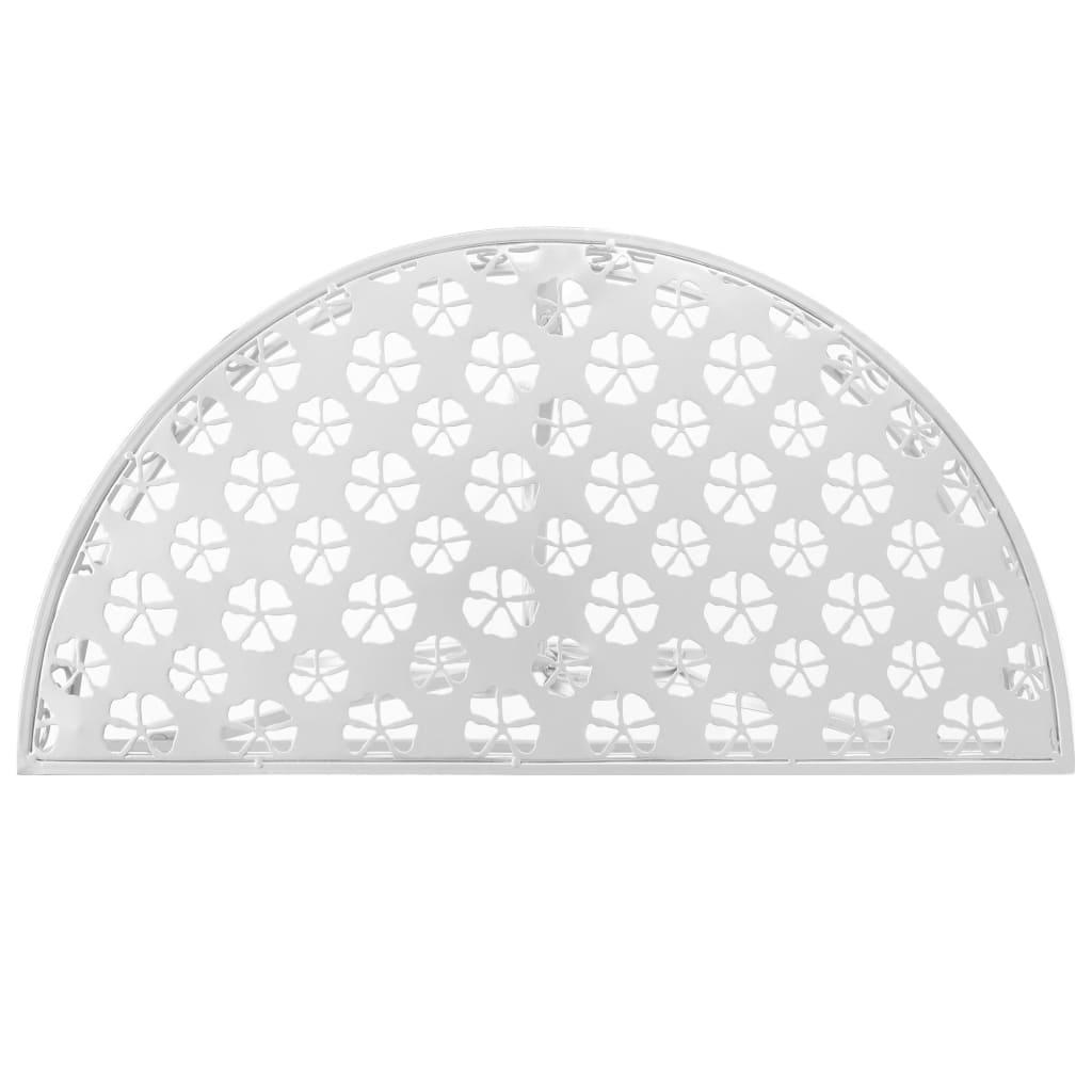 vidaXL Beistelltisch Vintage-Stil Halbrund Metall 72x36x74 cm Silber