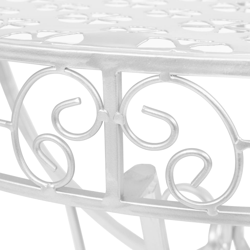 vidaXL Beistelltisch Vintage-Stil Halbrund Metall 72x36x74 cm Silber