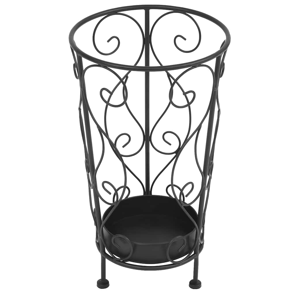 vidaXL Regenschirmständer Vintage-Stil Metall 26 x 46 cm Schwarz
