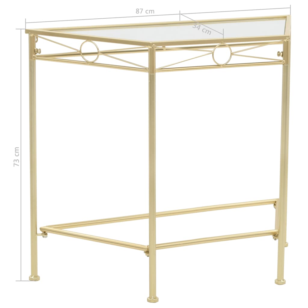 vidaXL Beistelltisch Vintage-Stil Metall 87x34x73 cm Gold