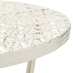 vidaXL Bistrotisch Vintage-Stil Rund Metall 40 x 70 cm Weiß