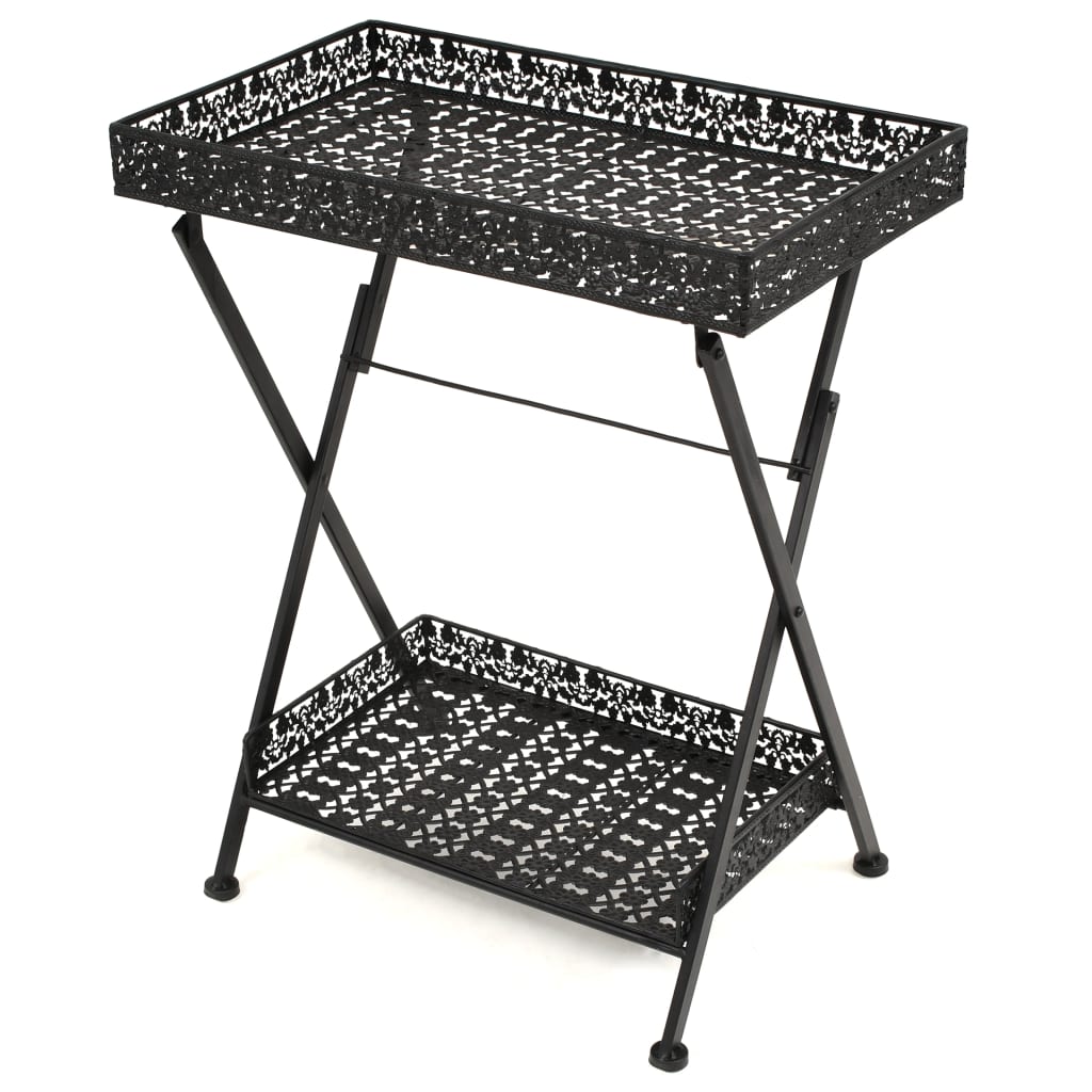 vidaXL Beistelltisch Klappbar Vintage Metall 58 x 35 x 72 cm Schwarz
