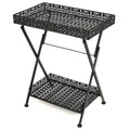vidaXL Beistelltisch Klappbar Vintage Metall 58 x 35 x 72 cm Schwarz