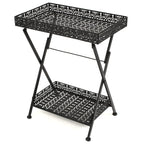 vidaXL Beistelltisch Klappbar Vintage Metall 58 x 35 x 72 cm Schwarz