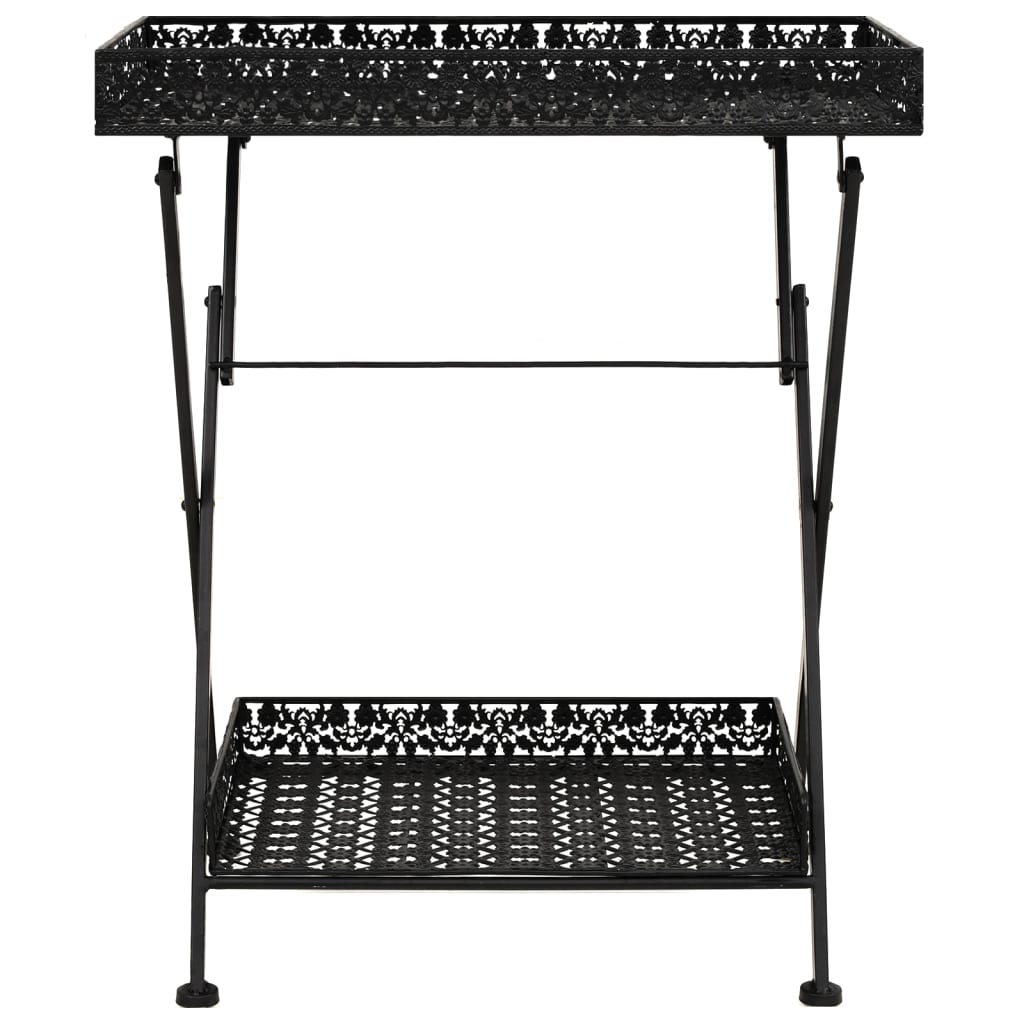 vidaXL Beistelltisch Klappbar Vintage Metall 58 x 35 x 72 cm Schwarz