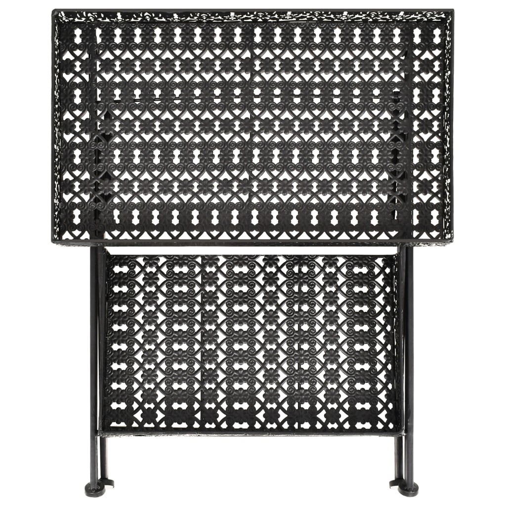 vidaXL Beistelltisch Klappbar Vintage Metall 58 x 35 x 72 cm Schwarz
