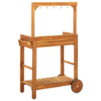 vidaXL Servierwagen Akazienolz Massiv 92 x 43,5 x 141,5 cm
