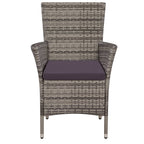 vidaXL Gartenstühle 2 Stk. mit Auflagen Poly Rattan Grau