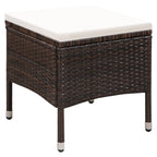 vidaXL Gartenstuhl und Hocker mit Polstern Poly Rattan Braun