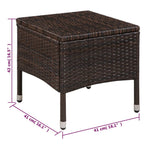 vidaXL Gartenstuhl und Hocker mit Polstern Poly Rattan Braun