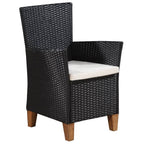 vidaXL 7-tlg. Garten-Essgruppe Poly Rattan Schwarz und Braun