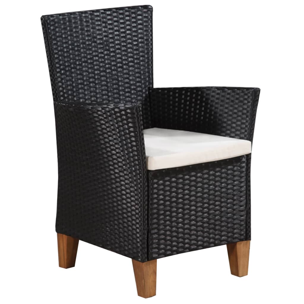 vidaXL 7-tlg. Garten-Essgruppe Poly Rattan Schwarz und Braun