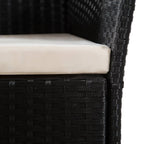 vidaXL 7-tlg. Garten-Essgruppe Poly Rattan Schwarz und Braun