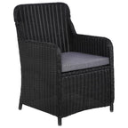 vidaXL Gartenstühle mit Polster 2 Stk. Poly Rattan Schwarz