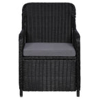 vidaXL Gartenstühle mit Polster 2 Stk. Poly Rattan Schwarz