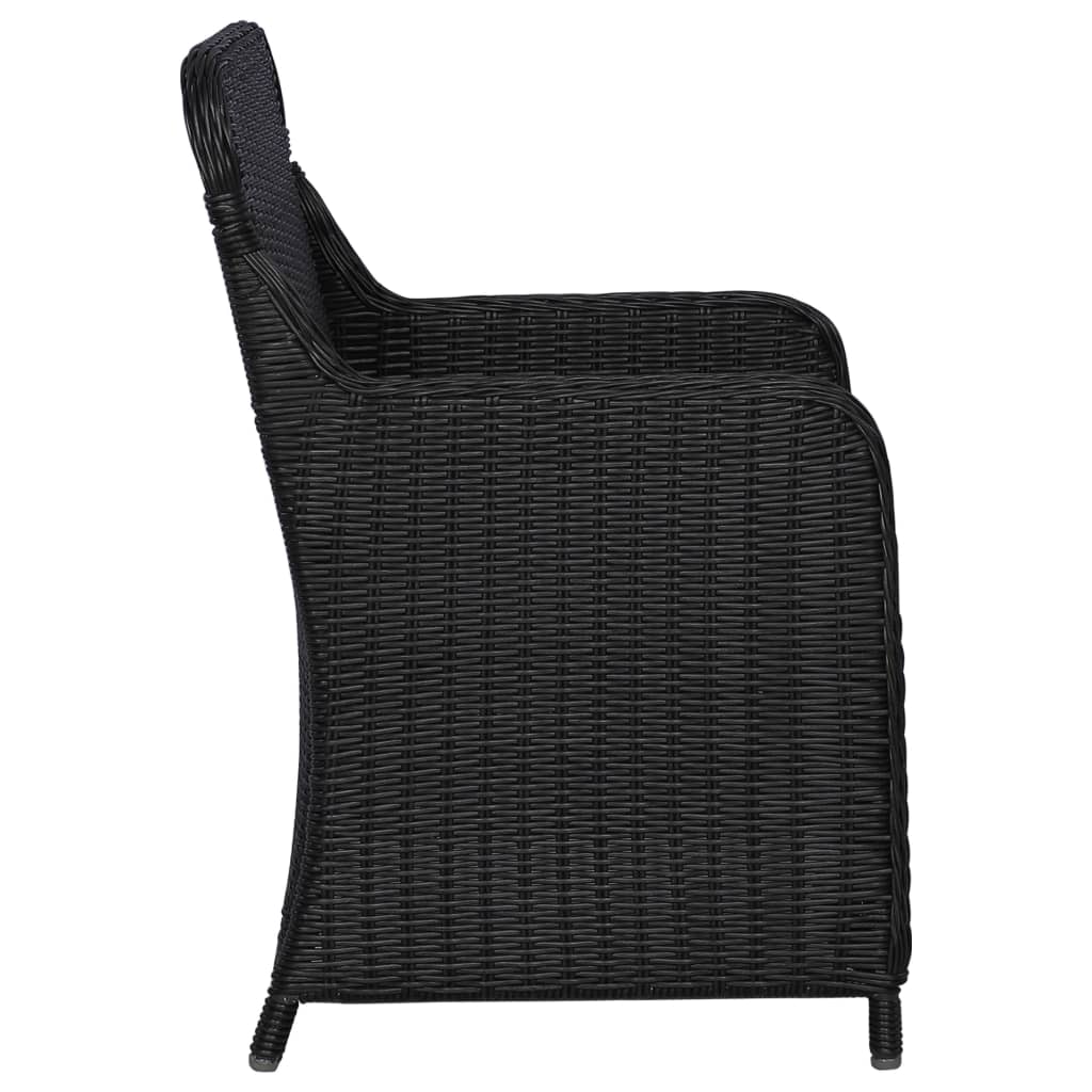 vidaXL Gartenstühle mit Polster 2 Stk. Poly Rattan Schwarz