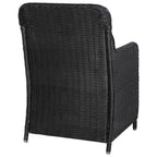 vidaXL Gartenstühle mit Polster 2 Stk. Poly Rattan Schwarz