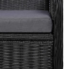 vidaXL Gartenstühle mit Polster 2 Stk. Poly Rattan Schwarz