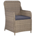 vidaXL Gartenstühle mit Polstern 2 Stk. Poly Rattan Braun