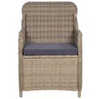 vidaXL Gartenstühle mit Polstern 2 Stk. Poly Rattan Braun