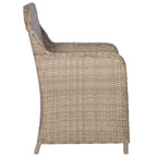 vidaXL Gartenstühle mit Polstern 2 Stk. Poly Rattan Braun