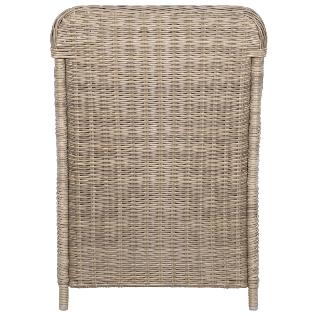 vidaXL Gartenstühle mit Polstern 2 Stk. Poly Rattan Braun