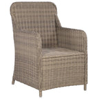 vidaXL Gartenstühle mit Polstern 2 Stk. Poly Rattan Braun