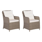 vidaXL 3-tlg. Bistro-Set mit Auflagen und Kissen Poly Rattan Braun
