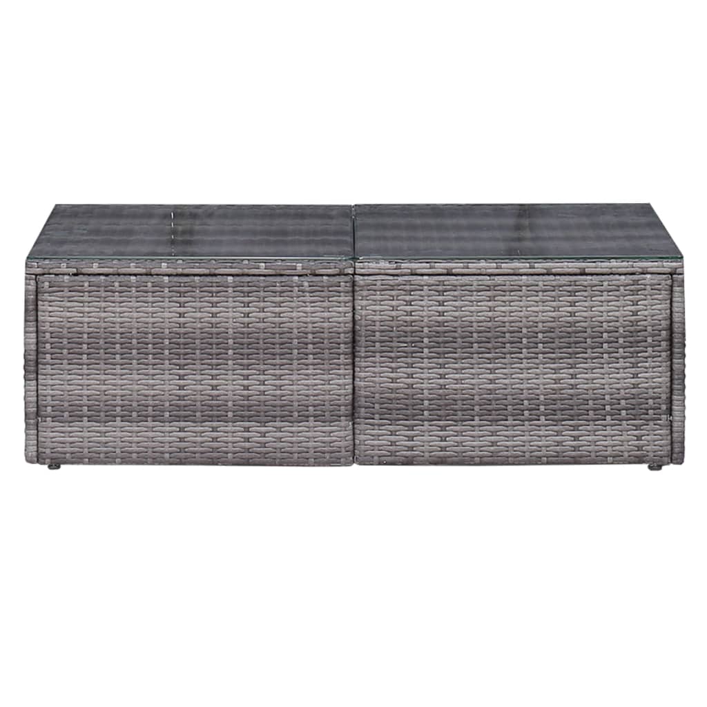 vidaXL 6-tlg. Garten-Sofagarnitur mit Polstern&Kissen Poly Rattan Grau