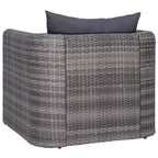 vidaXL Gartenstuhl mit Polster und Kissen Poly Rattan Grau