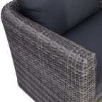 vidaXL Gartenstuhl mit Polster und Kissen Poly Rattan Grau