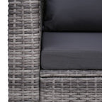 vidaXL Gartenstuhl mit Polster und Kissen Poly Rattan Grau