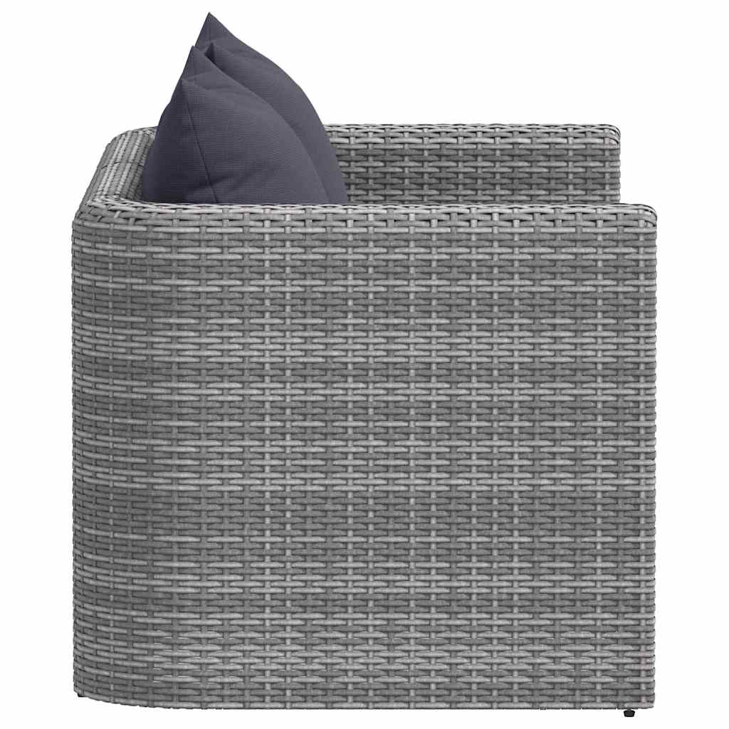 vidaXL Garten-Ecksofas 2 Stk. Grau Poly Rattan
