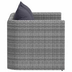 vidaXL Garten-Ecksofas 2 Stk. Grau Poly Rattan