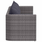 vidaXL 4-tlg. Garten-Sofagarnitur mit Kissen Grau Poly Rattan