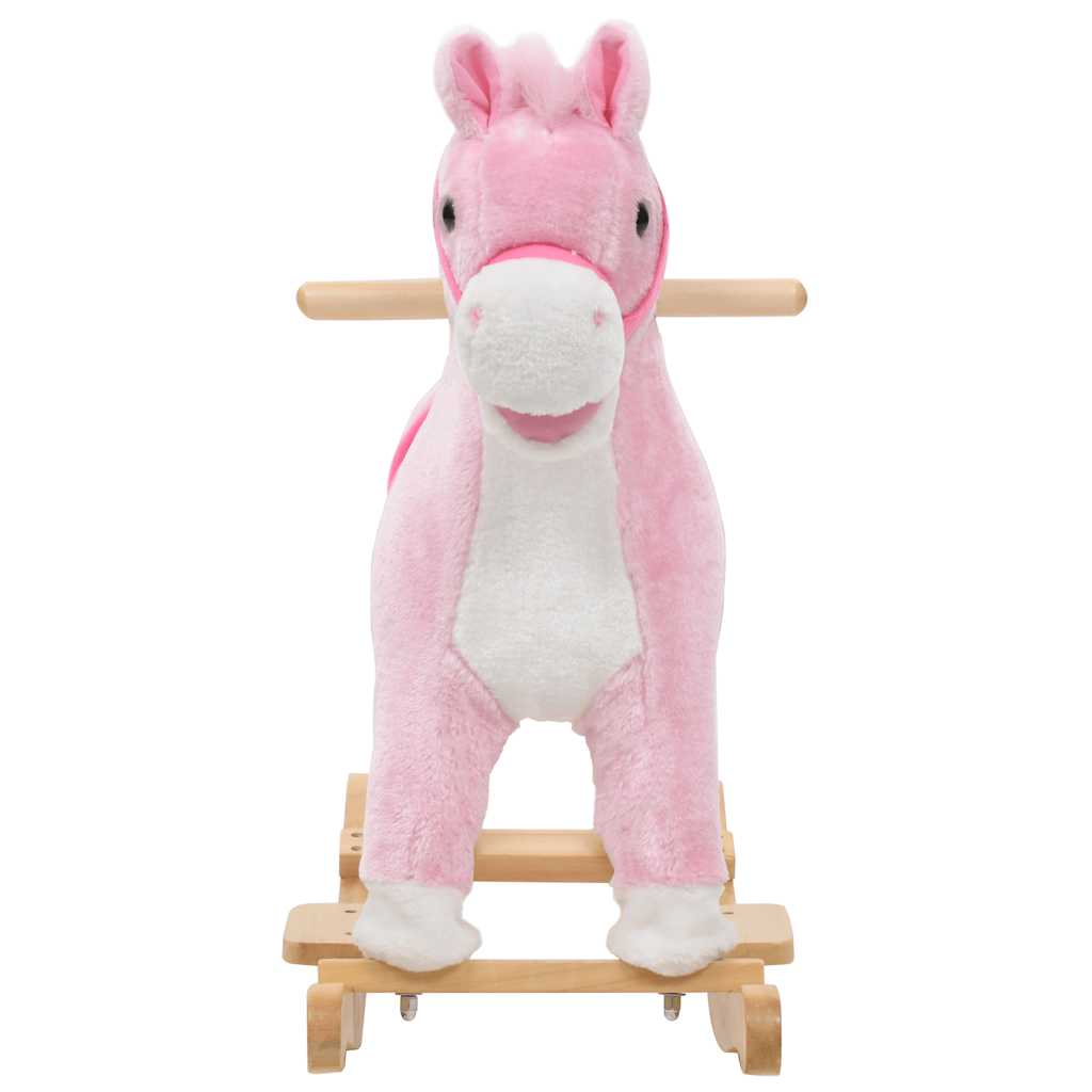 vidaXL Schaukeltier Pferd Plüsch 65x32x58 cm Rosa
