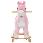 vidaXL Schaukeltier Pferd Plüsch 65x32x58 cm Rosa